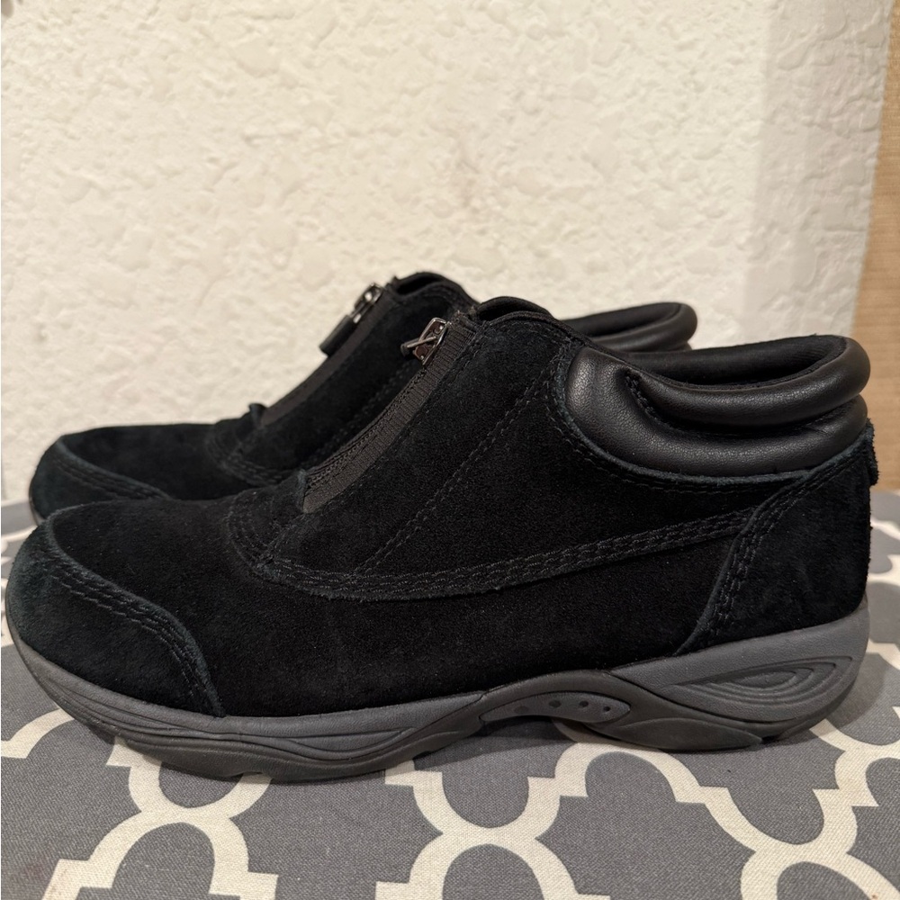 Easy Spirit Exclaim Boots Women's 6 Black Suede Round Toe Ankle Bootie KHD2130